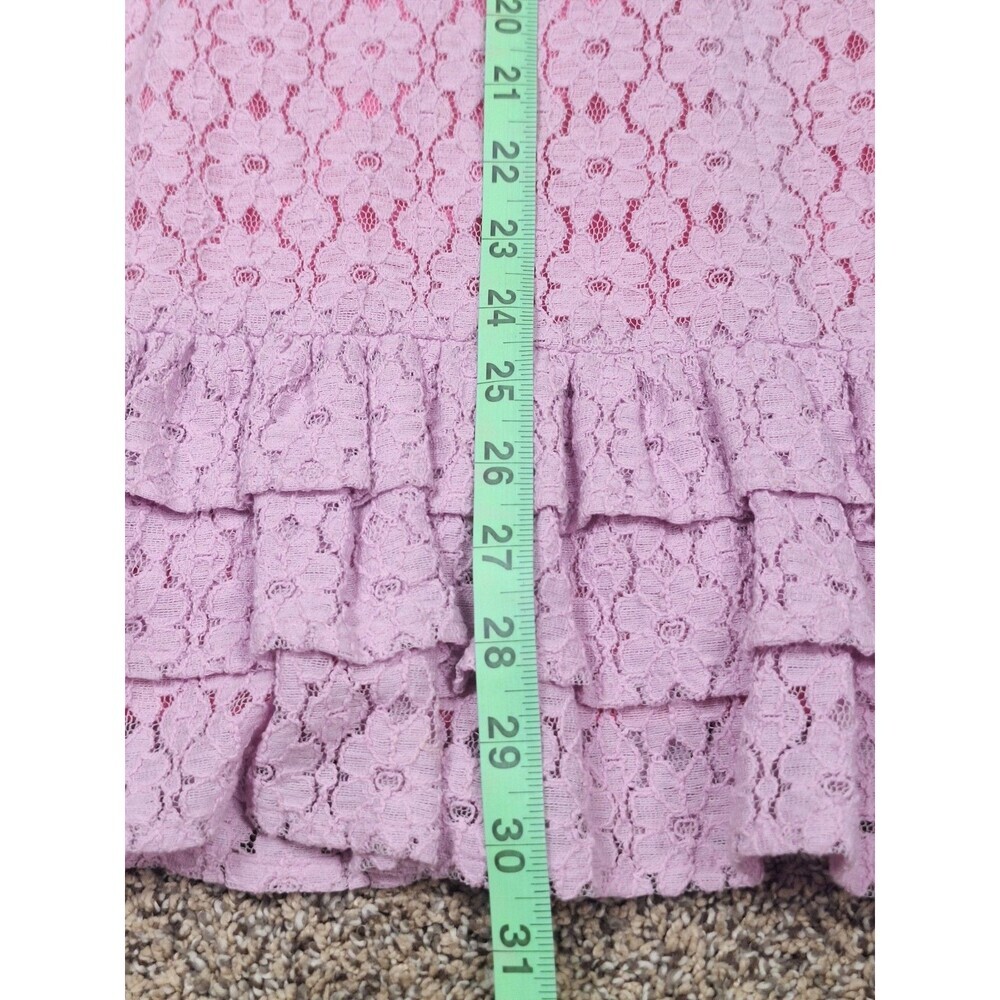 Lilly Pulitzer Pink Floral Eyelet Strapless Tiered Ruffle Mini Dress Size 6 - Picture 6 of 10